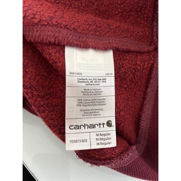 Carhartt Men Red Pullover Hoodie M - Picture 7 of 7
